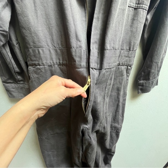 Garufa Jeans Gray Long-Sleeve Jumpsuit Coveralls Workshop Sz S - Picture 3 of 14